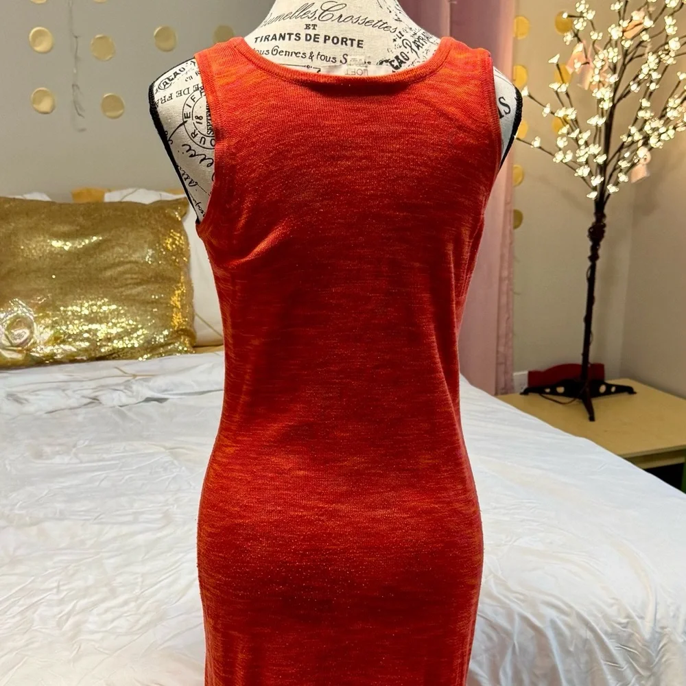 LOFT Orange Space Dye Sleeveless Maxi Dress Size Medium - Picture 3 of 7